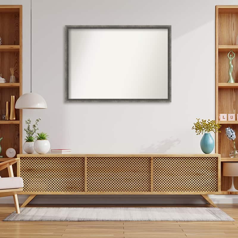 Burnished Concrete Narrow Non-Beveled Wood Framed Wall Mirror - Burnished Concrete Narrow