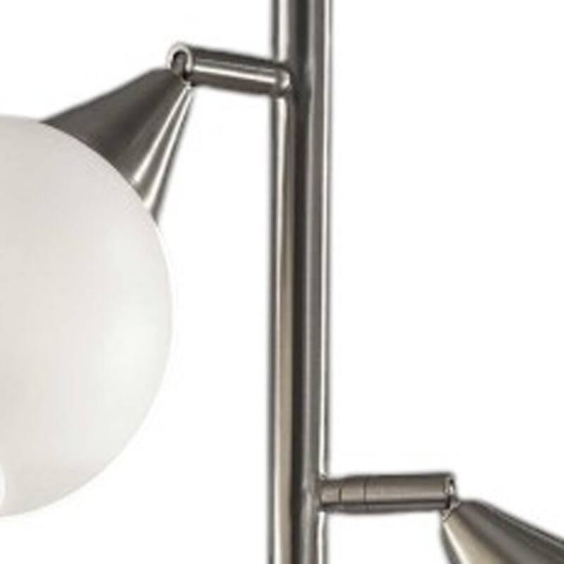 Silver Metal Dome Shade Traditional Floor Lamp with Rotary Switch 71 Inches - 16” x 16” x 71” (D x W x H)