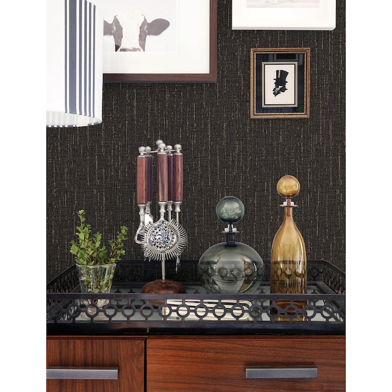 Advantage Sanburn Brown Metallic Linen Wallpaper