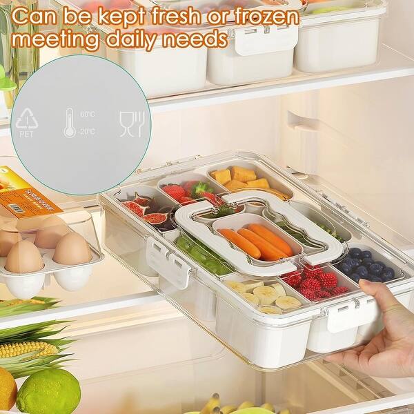 9-Compartment Portable Snack Serving Tray Leakproof Snack Organizer for Parties, Picnics, and Storage - Bed Bath & Beyond