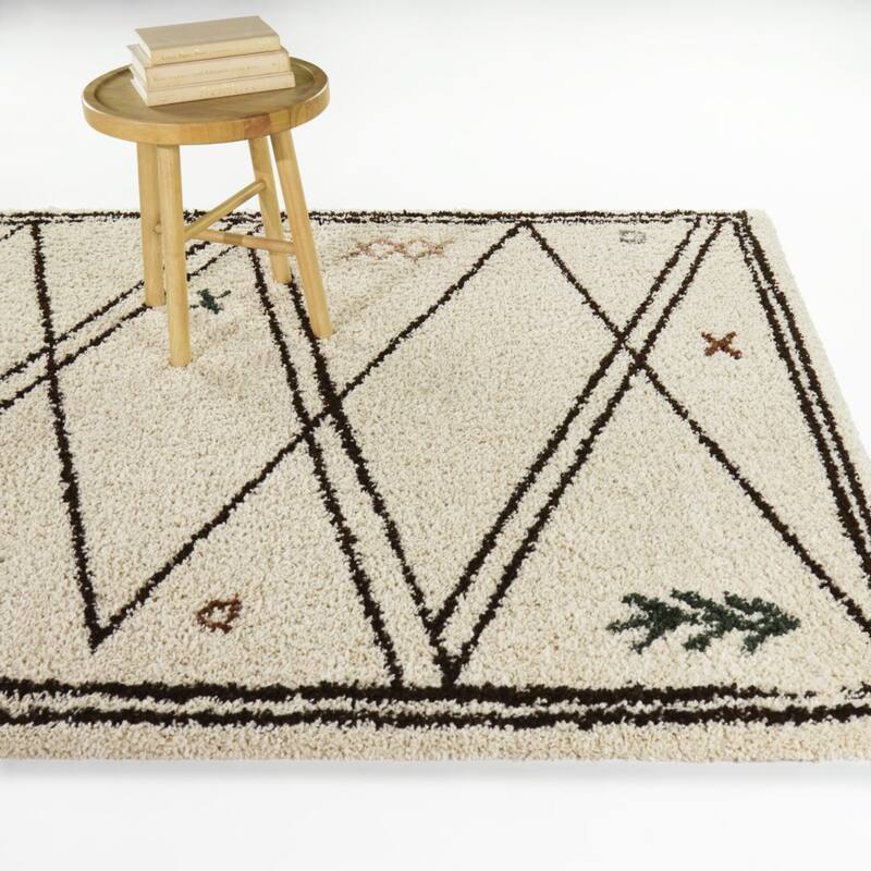 Lopes Modern Southwestern Shag Area Rug - 7'10" x 10' - Brown