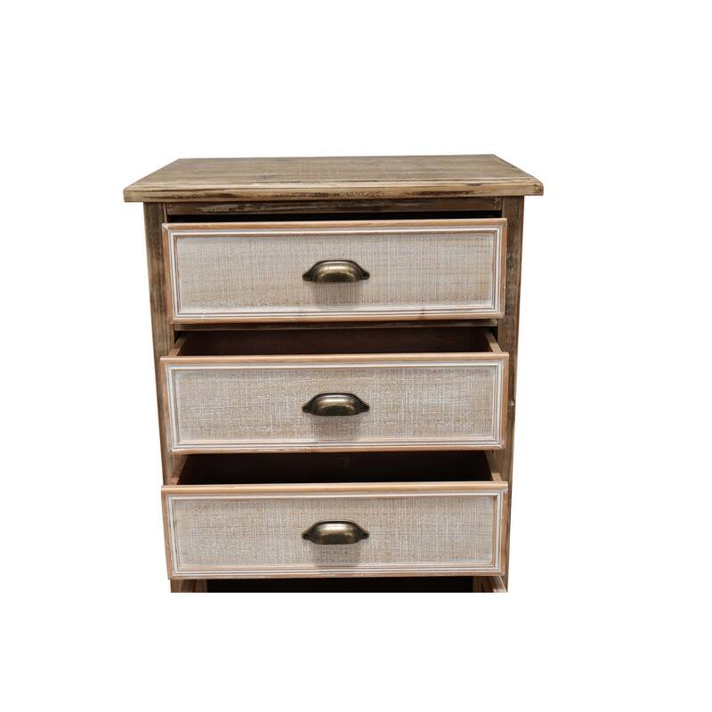 Rustic 50.79" Tall Wooden Accent Cabinet with Decorative Door and 3 Drawers