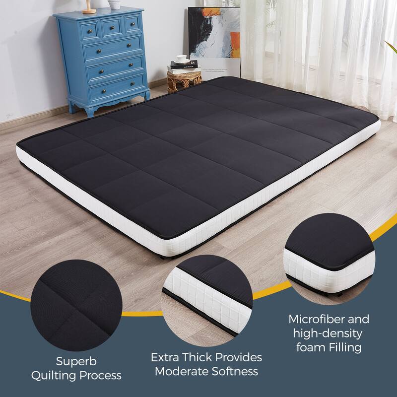 6-IN Thick Floor Futon Mattress,Topper Mattress Pad