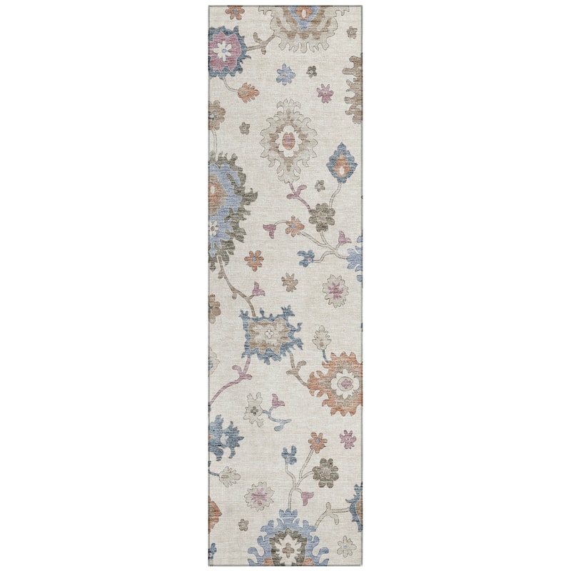 Machine Washable Indoor/ Outdoor Traditional Persian Chantille Rug