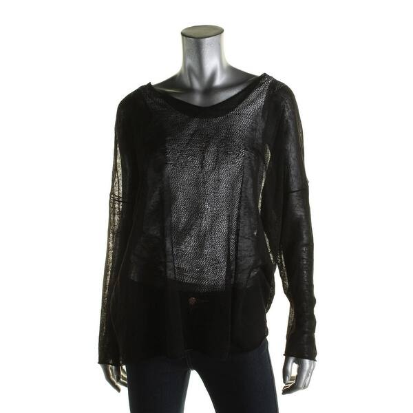 Shop Eileen Fisher Womens Pullover Top Sheer V Neck M Free