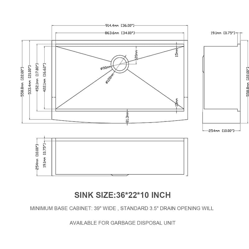 Farmhouse Sink Apron Front Ledge Workstation 16 Gauge Stainless Steel Single Bowl Luxury Kitchen Farm Sink