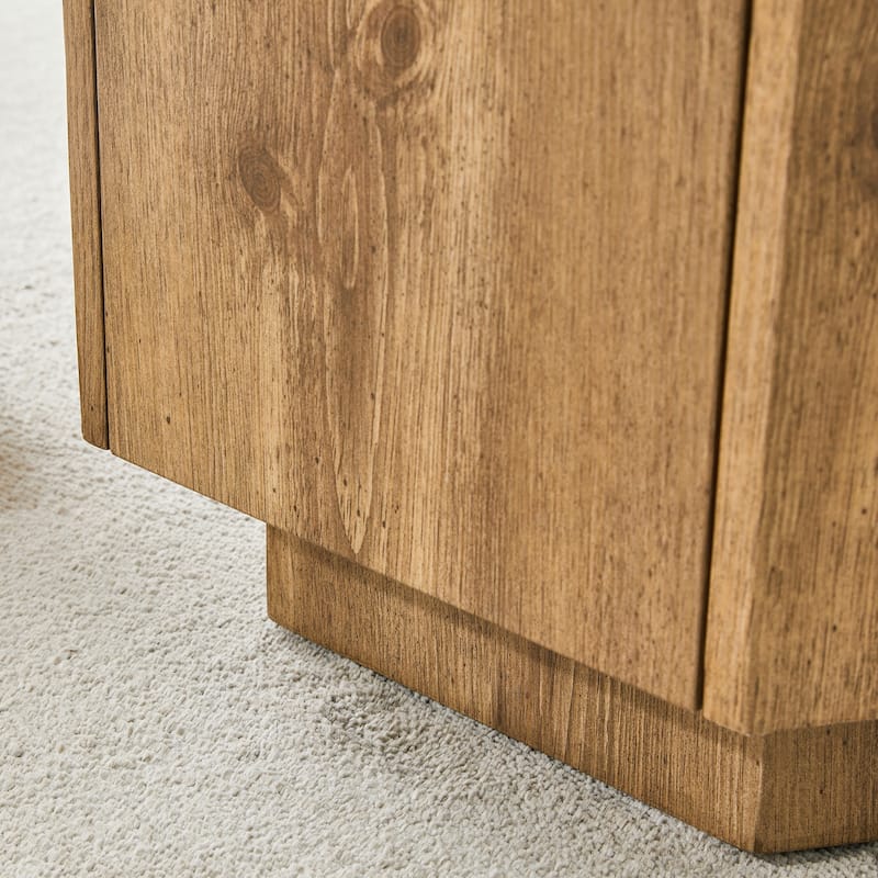 GDFStudio Elowen Wood Coffee Table with Hexagonal Design and Drawer