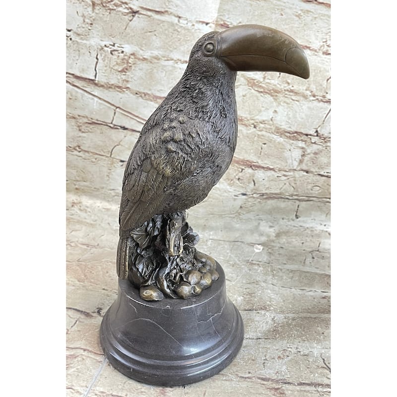 Toucan Tropical Bird Bronze Statue Sculpture Figure Signed Original Art On Base
