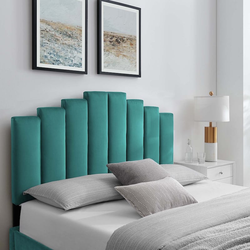Noelle Performance Velvet Twin Headboard - Teal