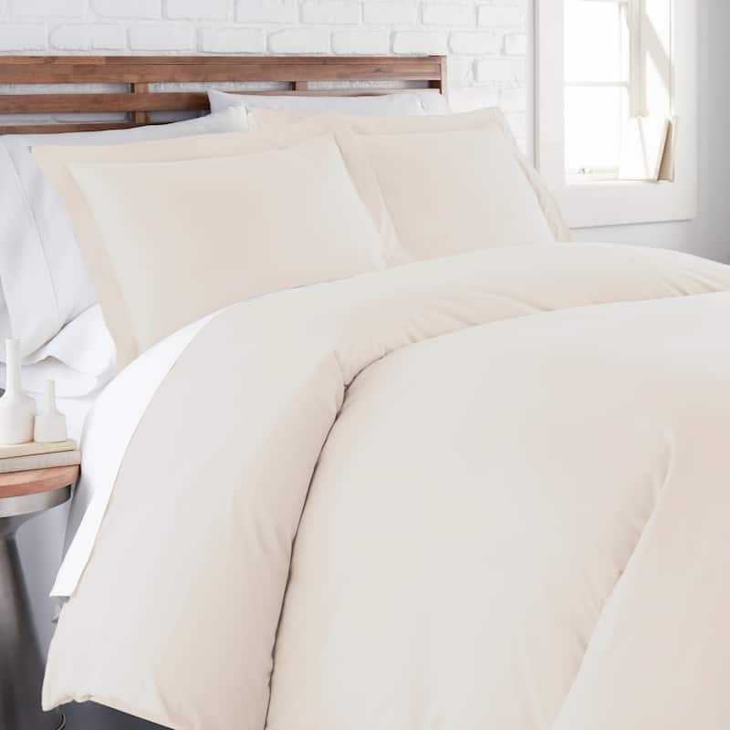 Vilano Comfort Premium Ultra-soft 3-piece Duvet Cover Set - Bone - 3 Piece - Queen