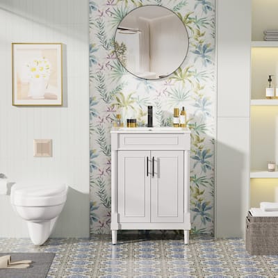 24"/30"/36" Retro Bathroom Vanity W/ Drop in Sink Combo Cabinet Set