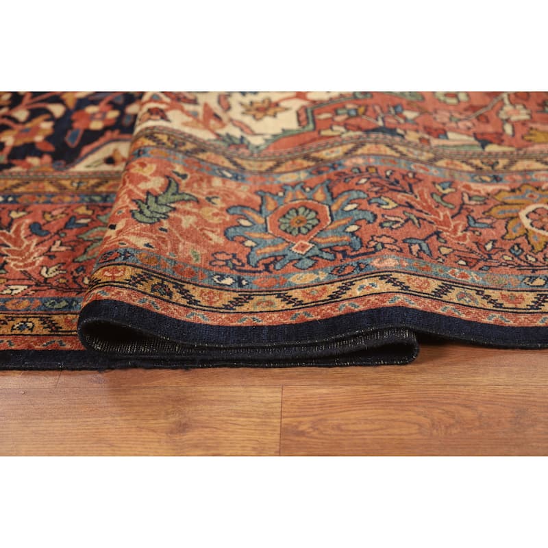 Vegetable Dye Sarouk Farahan Persian Area Rug Hand-Knotted Wool Carpet - 9'1"x 12'6"