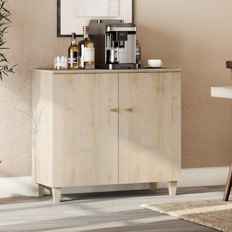 Buffet Cabinet with 3 Compartments for Dining Room, 32.4"H Sideboard