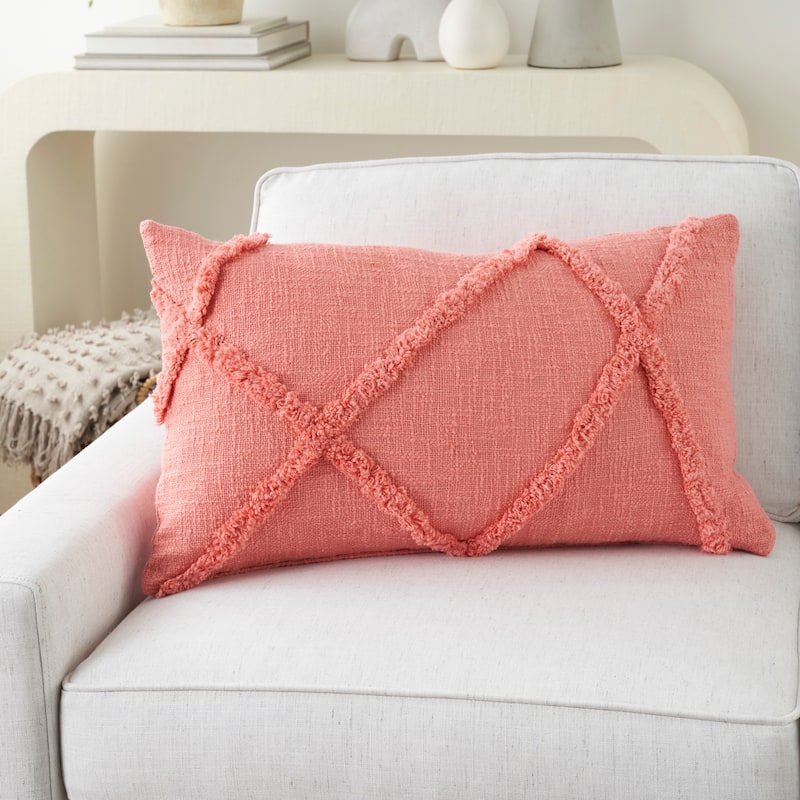 Mina Victory Distressed Diamond Boho Throw Pillow