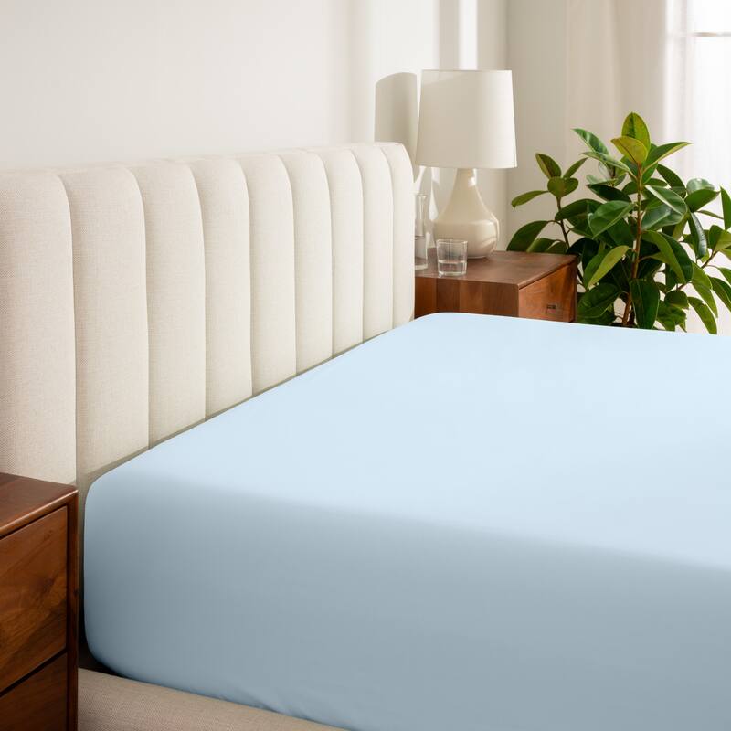 Bare Home Organic Cotton Percale Fitted Bottom Sheet
