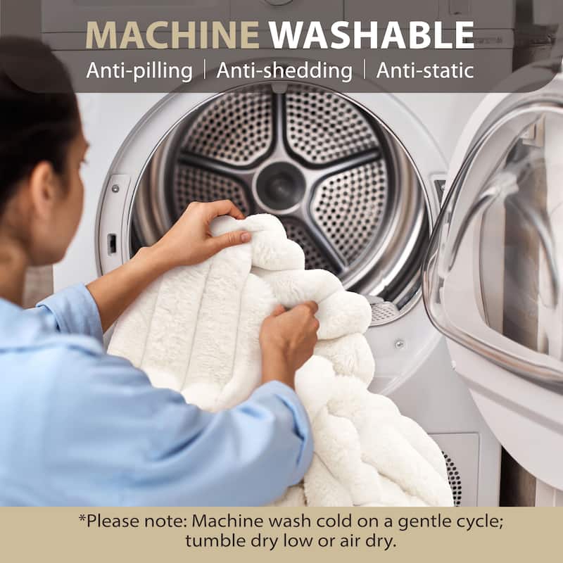 Luxury Reversible Textured Stripe Faux Fur & Velvet Throw