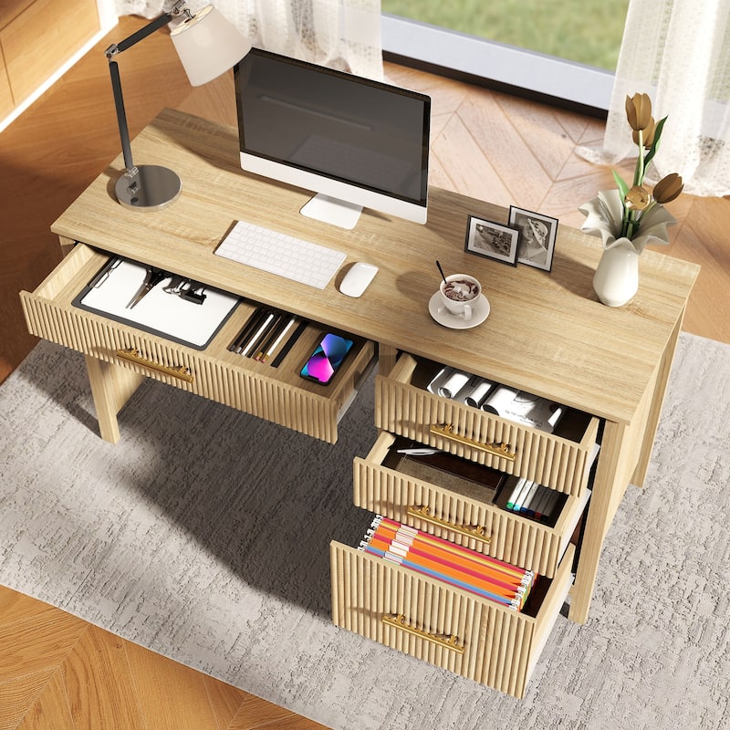 54W Executive Desk Home Office Desk with File Drawer