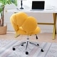 preview thumbnail 23 of 78, Criss Cross Chair with Wheels, Teddy Fabric Home Office Chair, 360°Swivel Height Adjustable Swivel Vanity Chair - N/A