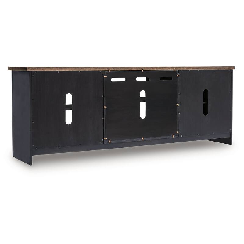 Signature Design by Ashley Wildenauer Black/Brown 76" TV Stand for TVs up to 87" - 76"W x 18"D x 28"H