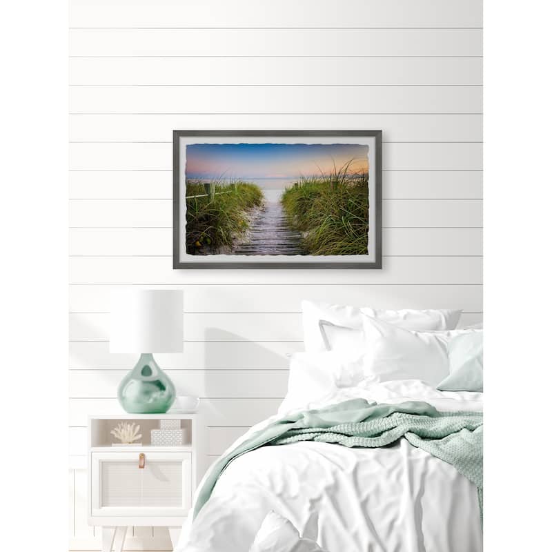 Coastal Wall Art Print - Sea View Painting, Home Decor, Framed Landscape Picture