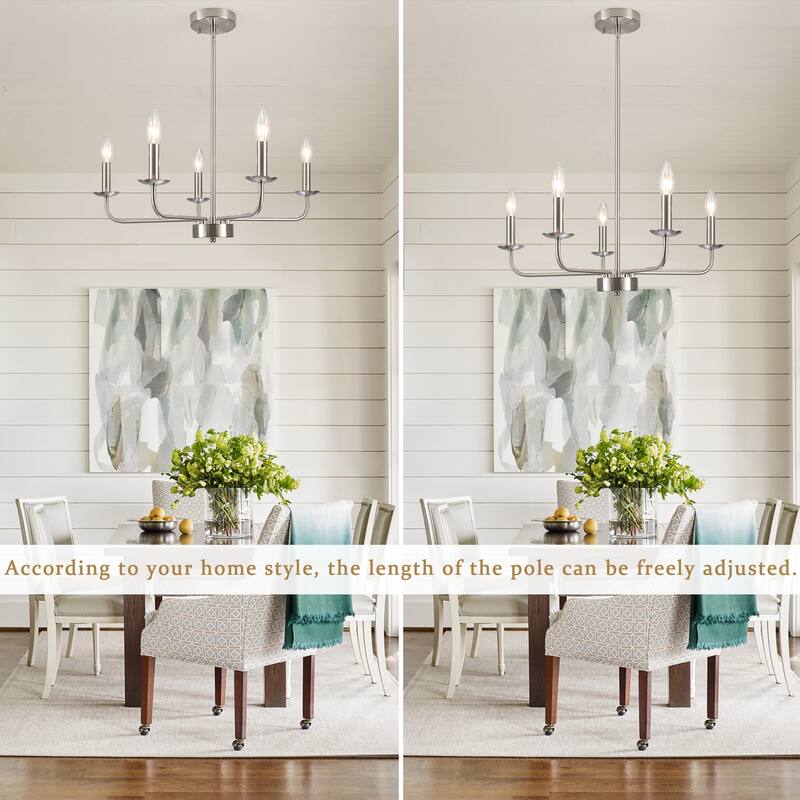 5-Light 24.04 in. Classic Chandelier for Kitchen Living Room