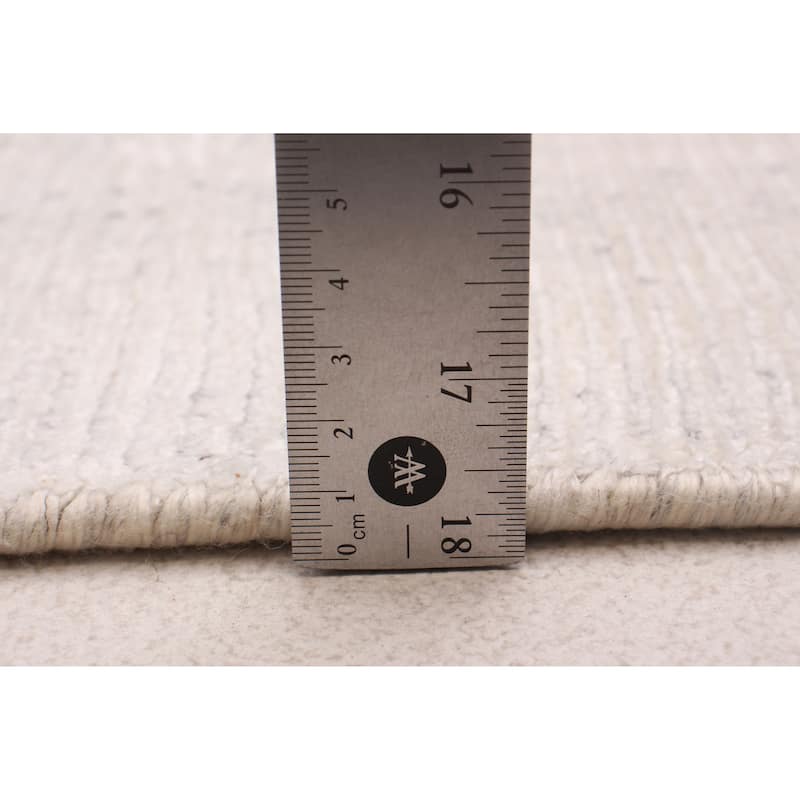 ECARPETGALLERY Hand Loomed Shimmer White Viscose Rug - 7'10 x 9'9