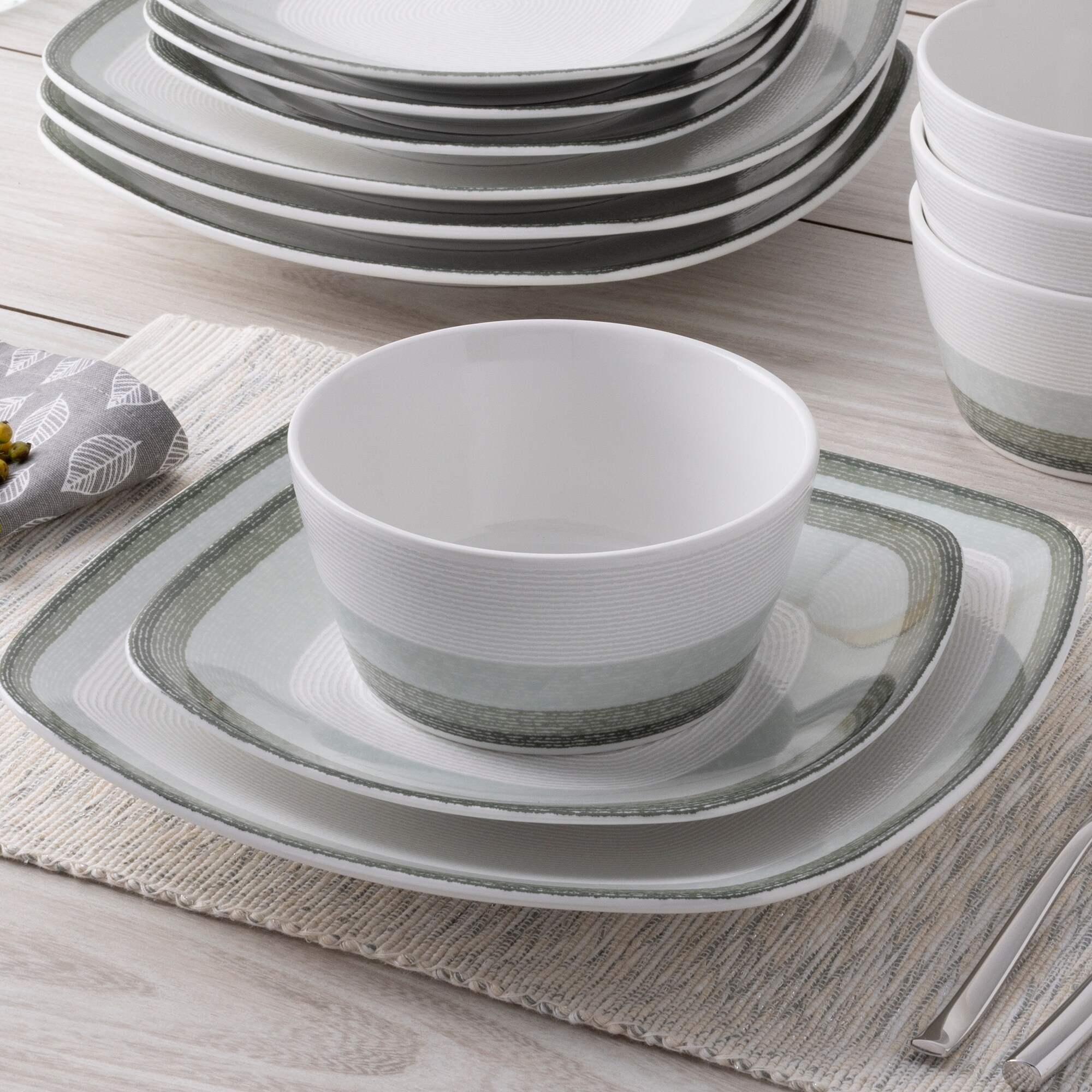 Noritake Colorscapes Layers Sage 4-Piece Square Place Setting - Thumbnail 5