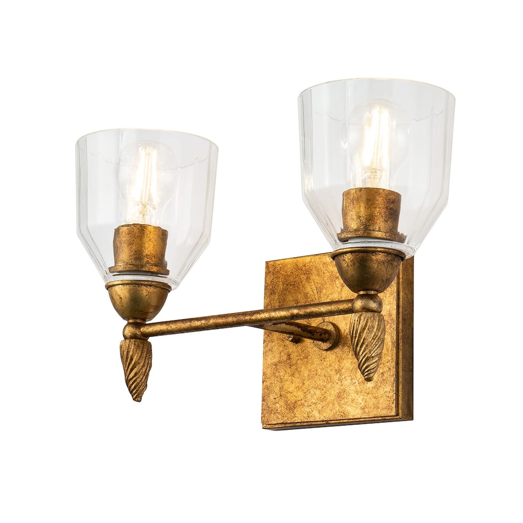 Transitional 2 Light Vanity Light in Gold