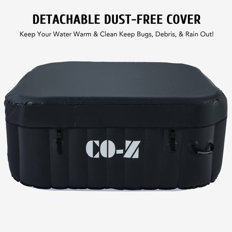 CO-Z Square Inflatable Hot Tub, 4 Person Blow Up Portable Hot Tub