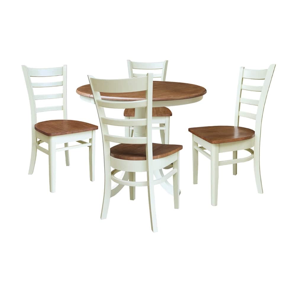 International Concepts 36" Round Extension Dining Table with Emily Chairs