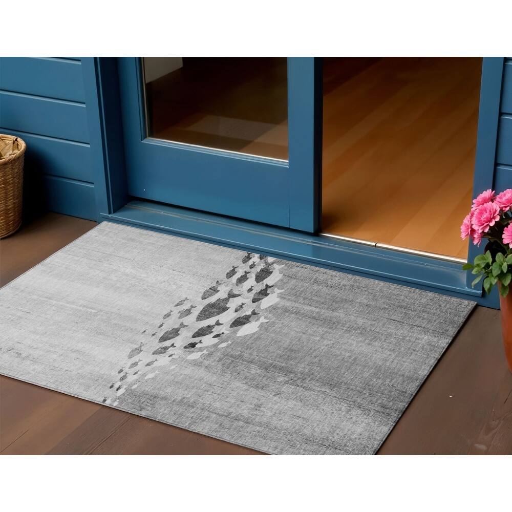 HomeRoots Nautical Transitional Rectangle Outdoor Rug