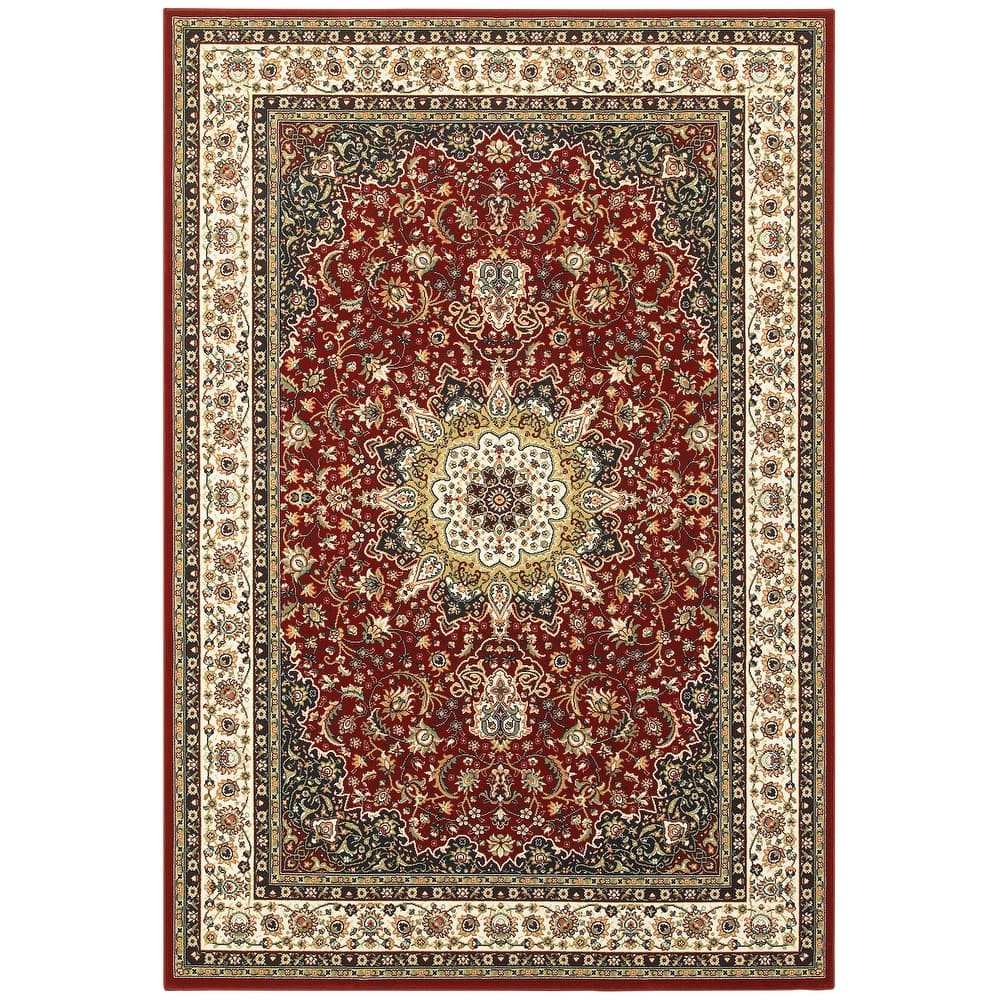 Style Haven Stora Red/Ivory Classic Medallion Area Rug