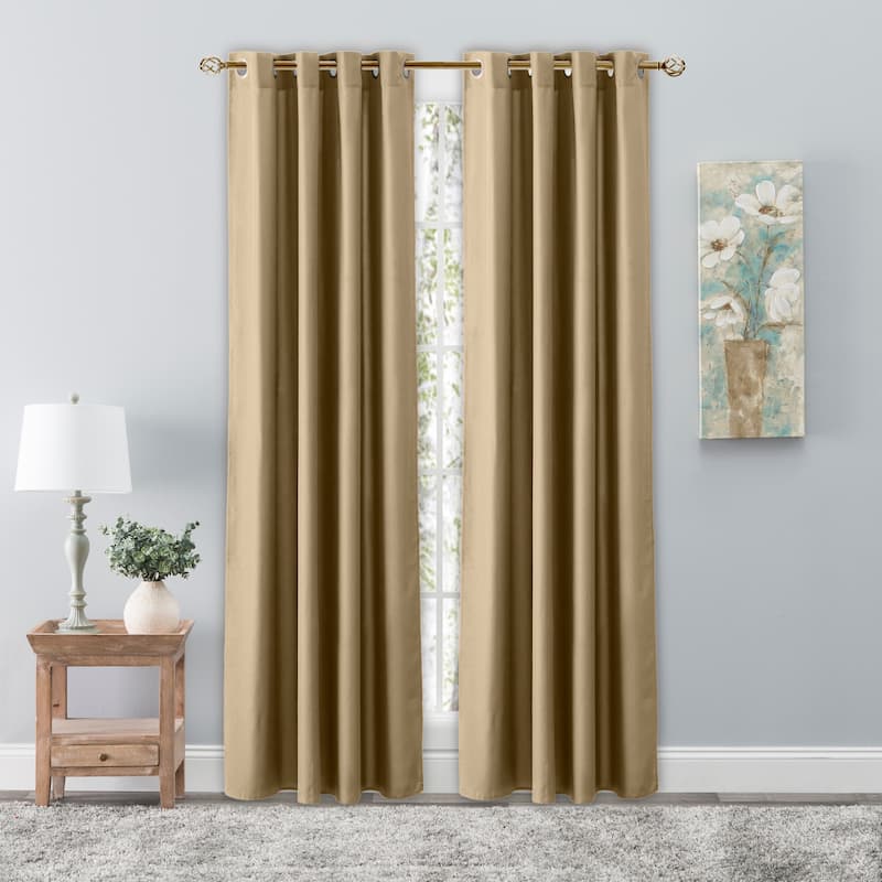 Copper Grove Rushtons Grommet Curtain Panel - 55 x 63 - Harvest Brown