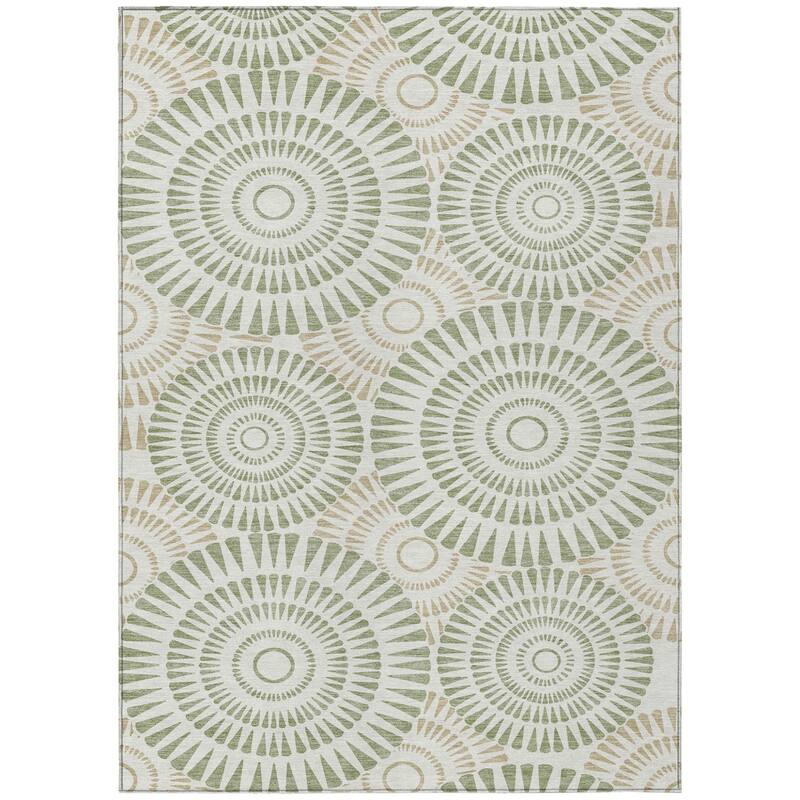 HomeRoots Geometric Transitional Rectangle Outdoor Rug