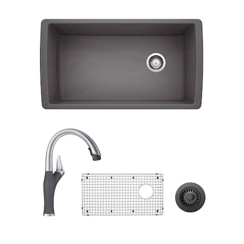 Blanco Diamond/Artona Undermount Kitchen Sink and Faucet Set and Strainer