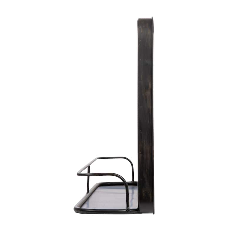 Metal Framed Wall Mirror with Shelf