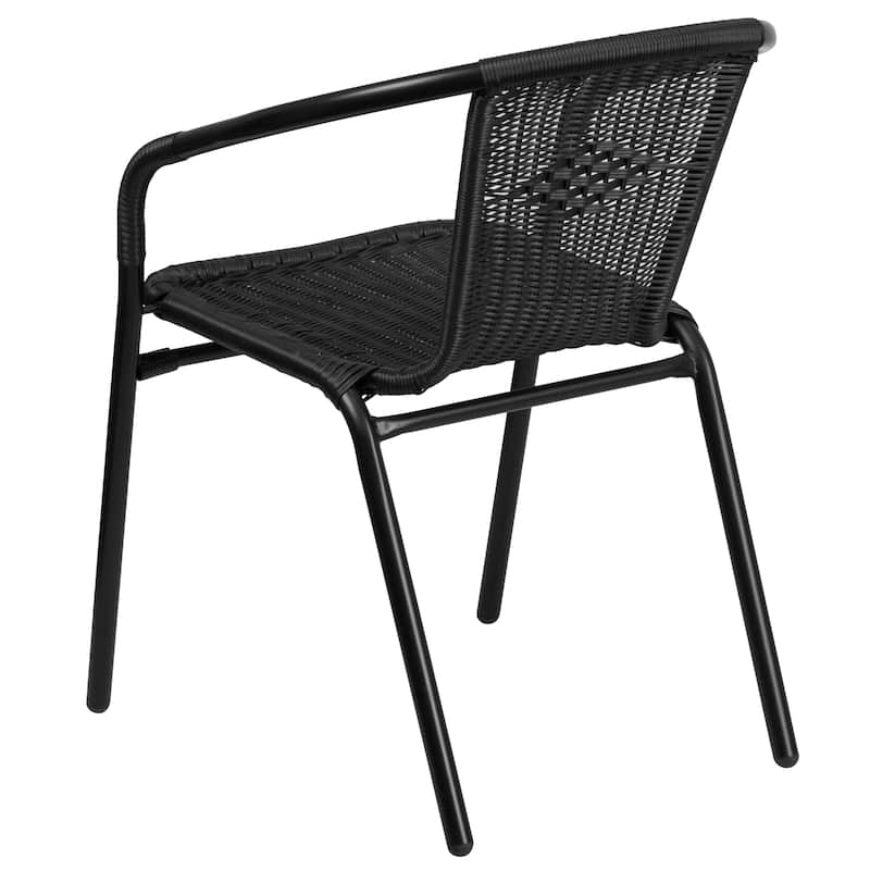 Powder-coated Aluminum/ Rattan Lightweight 5-piece Outdoor Dining Set
