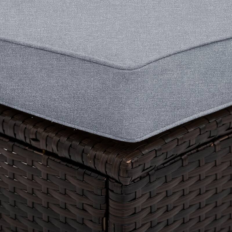 5-Piece All-Weather Brown PE Rattan Sectional Sofa Set - Outdoor Patio Half-Moon Wicker Furniture with Tempered Glass Table