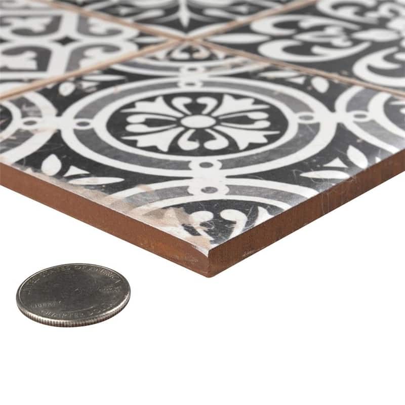 Merola Tile Faenza Nero 13" x 13" Ceramic Floor and Wall Tile