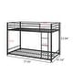 preview thumbnail 7 of 6, Twin over Twin Metal Bunk Bed with Upper-level Guardrail & Stepped Tube, Heavy Duty Space-Saving Design, Easy Assembly, Black