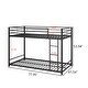 preview thumbnail 7 of 6, Twin over Twin Size Metal Bunk Bed Frame with Safety Guard Rails