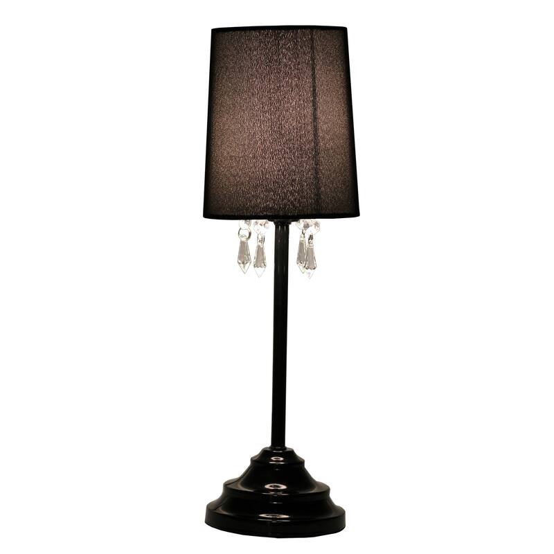 17.25 in. Black Finish Table Lamp with Black Shade, Sturdy Table Lamp for Living Rooms and Bedrooms
