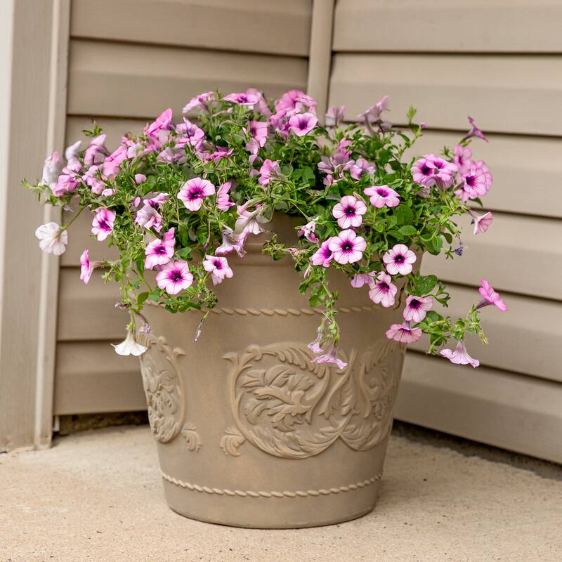 Arabella Outdoor Flower Pot Planter - Beige - 20-Inch - 2-Pack - 2