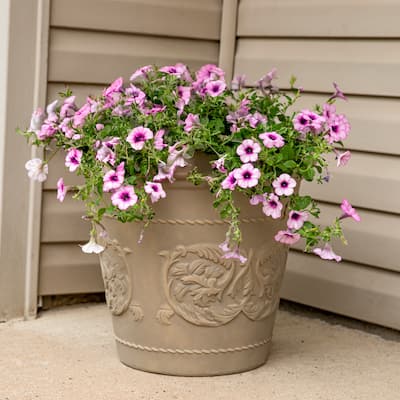 Arabella Outdoor Flower Pot Planter - Beige - 20-Inch - 2-Pack - 2