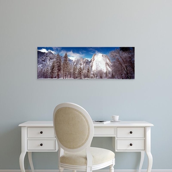 Easy Art Prints Panoramic Images's 'Snowy trees, Cathedral Rocks, Yosemite National Park, California' Canvas Art