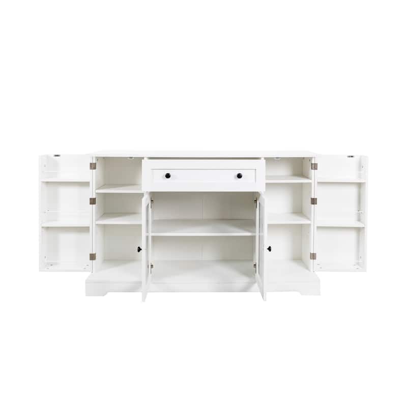 GDF Studio - Ansar Modern Sideboard Buffet Cabinet with Drawer, Adjustable Shelf, and Ample Storage