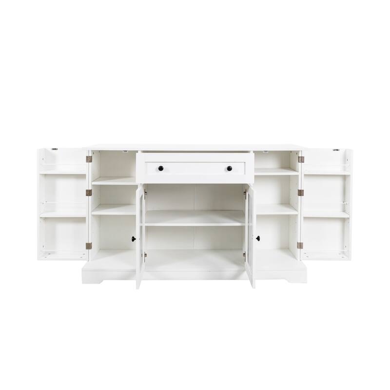 Modern Kitchen Pantry Cabinet with Storage Wood Sideboard Buffet with Drawer and Adjustable Shelf for Dining Room