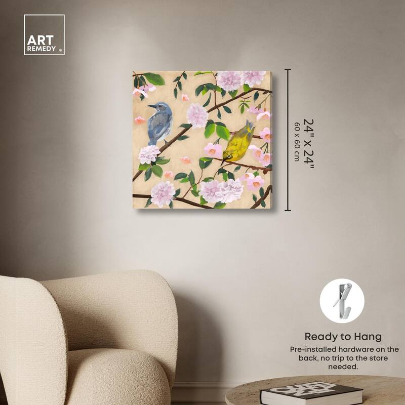 Birds Cuddle Canvas by Art Remedy, Gallery Wrapped