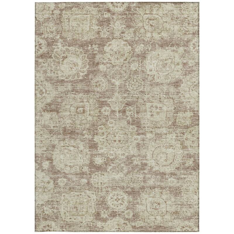 HomeRoots Floral Transitional Rectangle Outdoor Rug