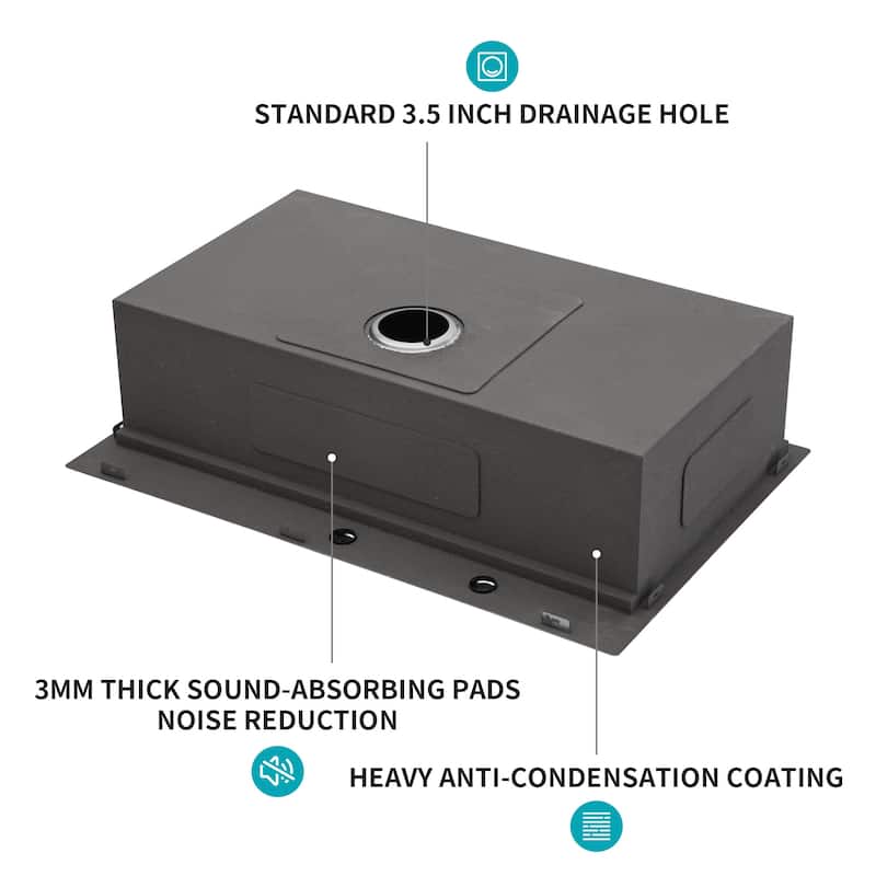 33 Drop In Kitchen Sink - Stainless Steel Drop In Sink Ledge Workstation 16 Gauge Topmount Kitchen Sink Single Bowl